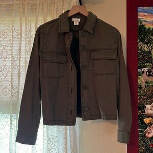 Sage Green Cropped Jean Jacket